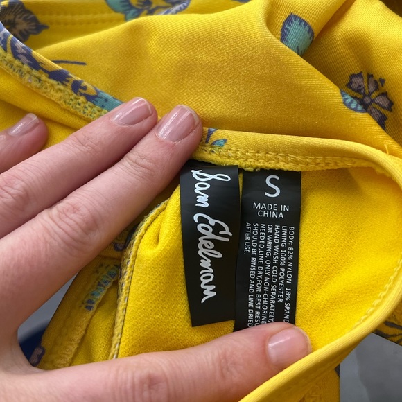 Sam Edelman yellow and blue floral swimsuit - Picture 4 of 5
